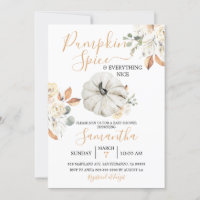 Boho Orange Floral Pumpkin Spice Fall Baby Shower