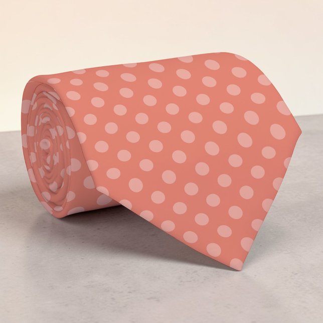  Boho Orange Mini Polka Dots Necktie (Creator Uploaded)