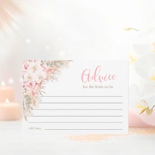 Boho Orchids Peonies Pampas Bridal Shower Advice Card