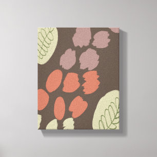 Boho Organic Botanical Floral Giraffe  Doodles Canvas Print