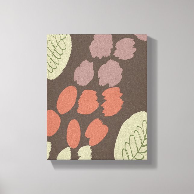 Boho Organic Botanical Floral Giraffe  Doodles Canvas Print (Front)