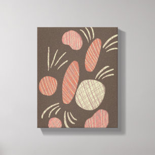 Boho Organic Stone Boulders Collage Canvas Print