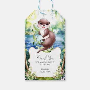 Boho Otter Baby Shower Gift Tags