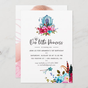 Boho Our little Princess Any Age Birthday Party Invitation