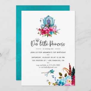 Boho Our little Princess Any Age Birthday Party Invitation