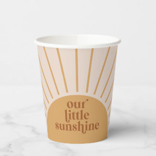 Boho Our Little Sunshine birthday Paper Cups