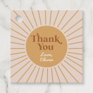 Boho Our Little Sunshine Thank You Favour Tags