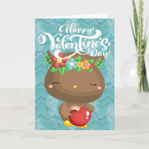 Boho Owl Happy Valentine's Day Card