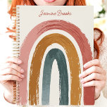 Boho Painted Rainbow Custom Name Planner<br><div class="desc">This vibrant design features a hand-painted boho rainbow in warm and bold tones of blush, terracotta, ochre, and deep teal. The textured brushstrokes add a modern, artistic feel, while the custom name elegantly displayed at the top makes it truly personal. Perfect for organising tasks, journalling, or keeping track of goals,...</div>