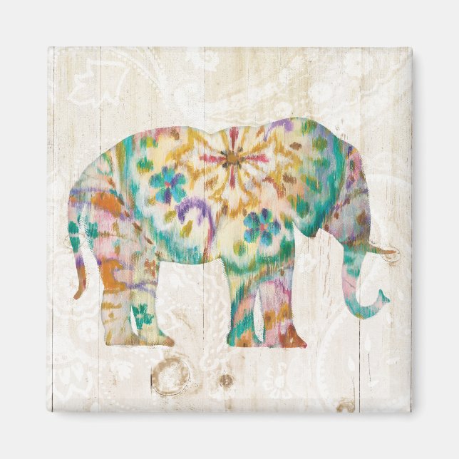 Boho Paisley Elephant I Magnet (Front)