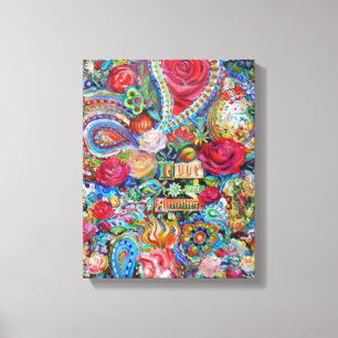 Boho Paisley Love One Another Canvas Print