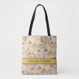 Boho Paisley Mimi's Bag of Goodies tote bag
