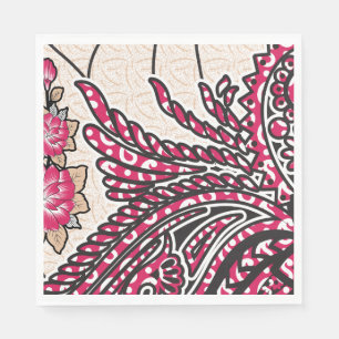 Boho Paisley Napkins   Pink Floral Party Chic