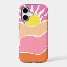 Boho pale pink and orange sunset