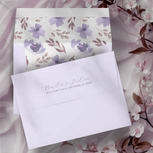 Boho Pale Purple Pattern Wedding RSVP Envelope