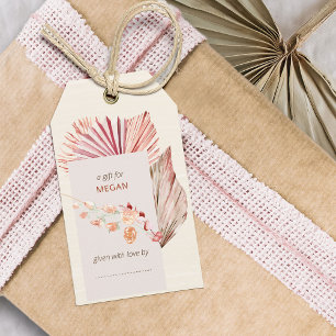 Boho Palm Dried Fan Leaves Display Shower Gift Tags