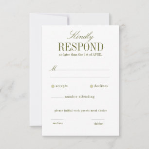 Boho Palm Leaf Greenery RSVP 2 Card