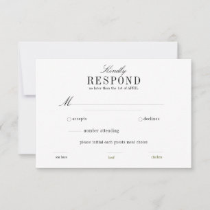 Boho Palm Leaf Greenery RSVP horizontal Card