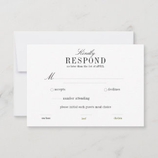 Boho Palm Leaf Greenery RSVP horizontal Card