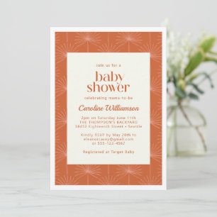 Boho Palm Leaf Rust Botanical Baby Shower  Invitation