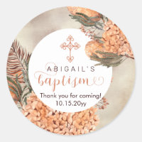 Boho Palm Leaves Hydrangeas Blooms Girl Baptism