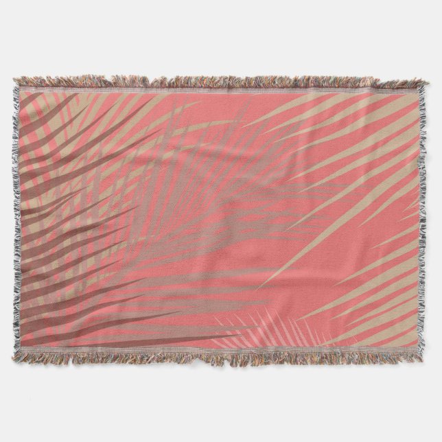 Boho Palm Pattern Throw Blanket (Front)