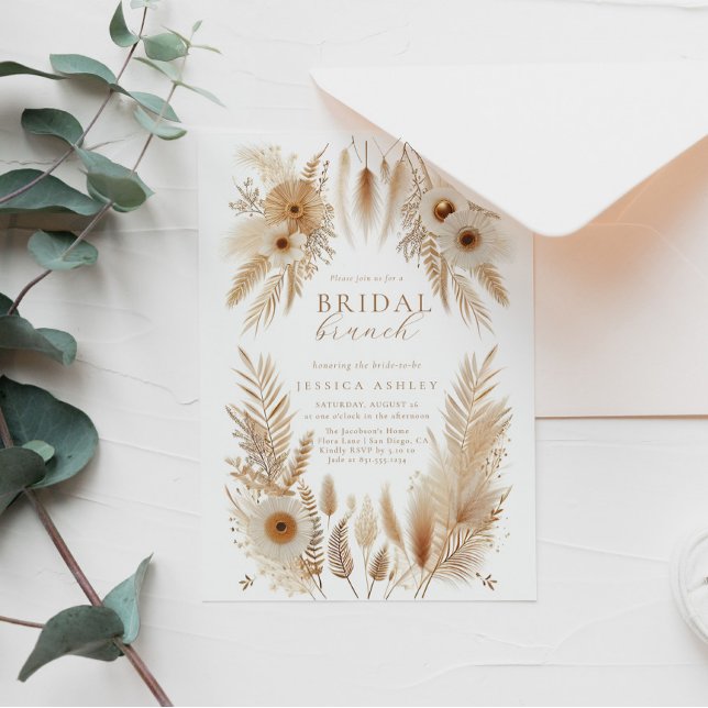 Boho Pampas Bridal Brunch Invite (Creator Uploaded)