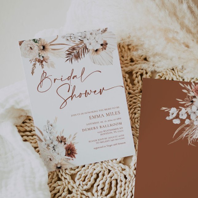 Boho Pampas Bridal Shower Invitation (Creator Uploaded)