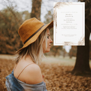 Boho Pampas Bridal Shower  Invitation
