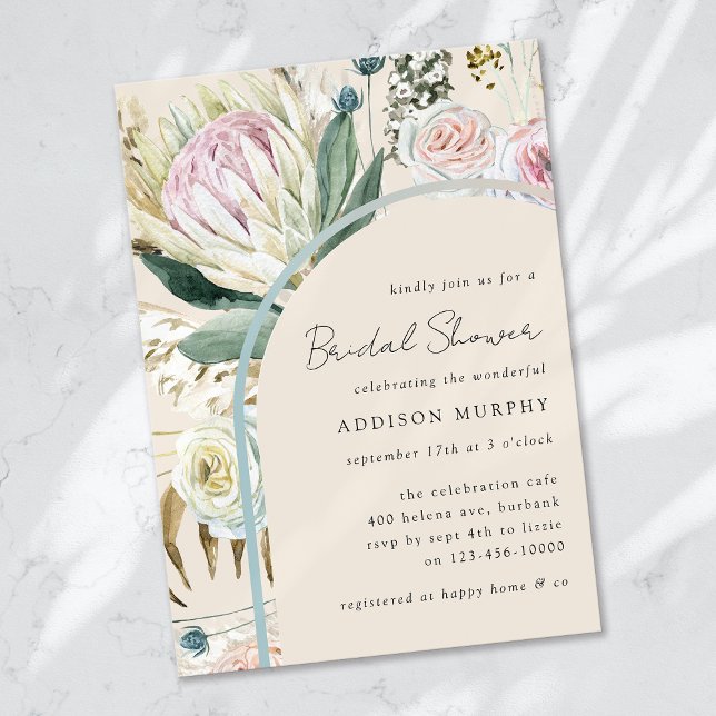 Boho Pampas Flowers Bridal Shower Invitation (Creator Uploaded)