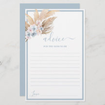 Boho Pampas Grass Advice for Mum To Be card