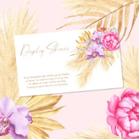 Boho Pampas grass and pink flower - display shower