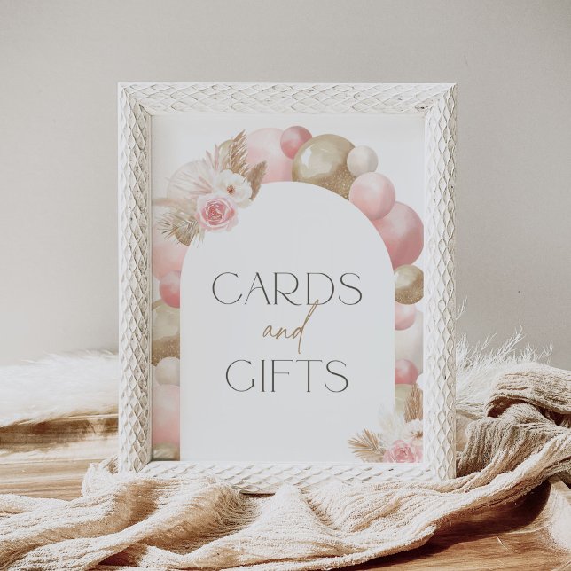 Boho Pampas Grass Arch Baby Shower Cards and Gifts Poster (Creator Uploaded)