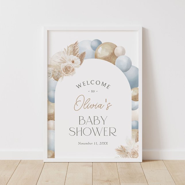 Boho Pampas Grass Arch Baby Shower Welcome Sign (Creator Uploaded)