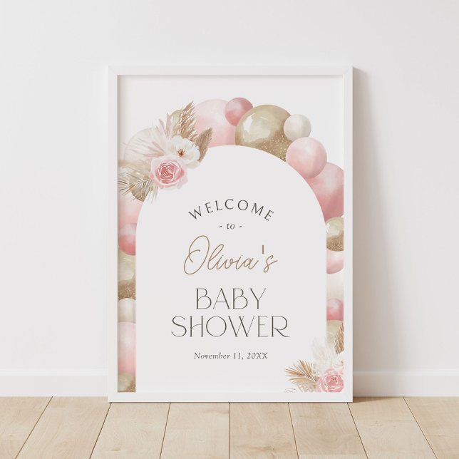 Boho Pampas Grass Arch Baby Shower Welcome Sign (Creator Uploaded)