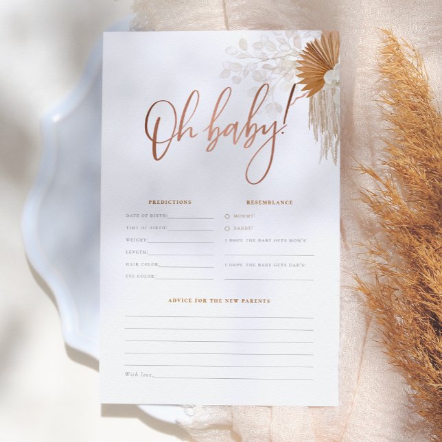 Boho Pampas Grass Baby Prediction & Advice Game (Creator Uploaded)