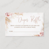 Boho Pampas Grass Baby Shower Diaper Raffle Insert