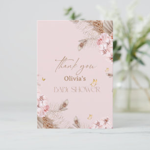  Boho Pampas Grass Baby Shower Thank You Card