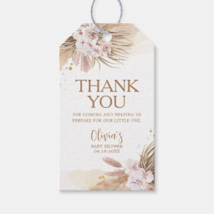 Boho Pampas Grass Baby Shower Thank You Favour Gift Tags