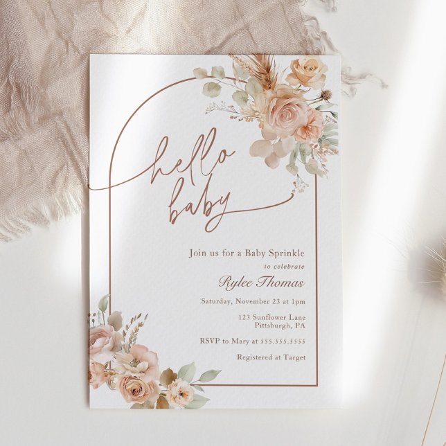 Boho Pampas Grass Baby Sprinkle Arch Invitation (Creator Uploaded)