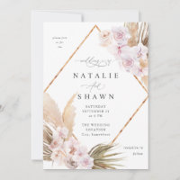 Boho Pampas Grass Beach Floral Wedding 2 Gold