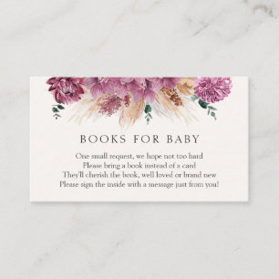 Boho Pampas Grass Books for Baby insert card