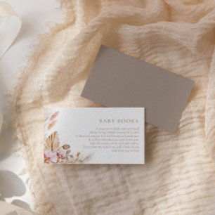 Boho Pampas Grass Books For Baby Shower    Enclosure Card