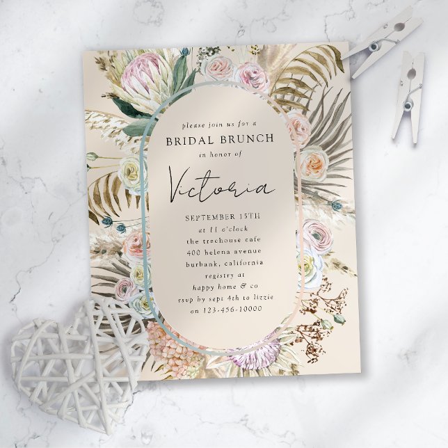Boho Pampas Grass Bridal Brunch Invitation (Creator Uploaded)