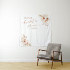 Boho Pampas Grass Bridal Shower Backdrop Tapestry 