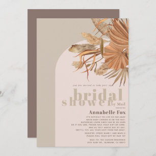 Boho Pampas Grass Bridal Shower by Mail Invitation