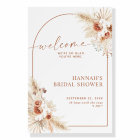 Boho Pampas Grass Bridal Shower Welcome Sign