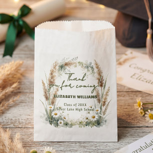 Boho Pampas Grass Daisy Botanical Graduation Favour Bags