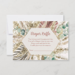  Boho Pampas Grass Diaper Raffle Card   Neutral