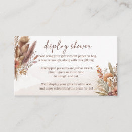 Boho pampas grass display shower enclosure card